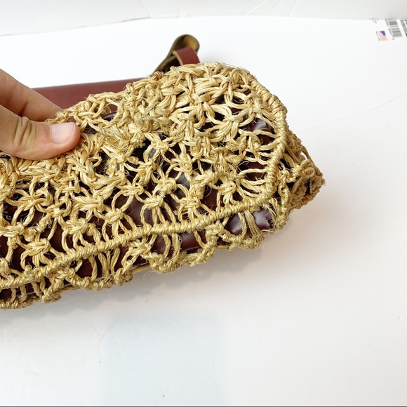 Vintage | 70's Boho Macrame Leather Bag - Picture 4 of 9